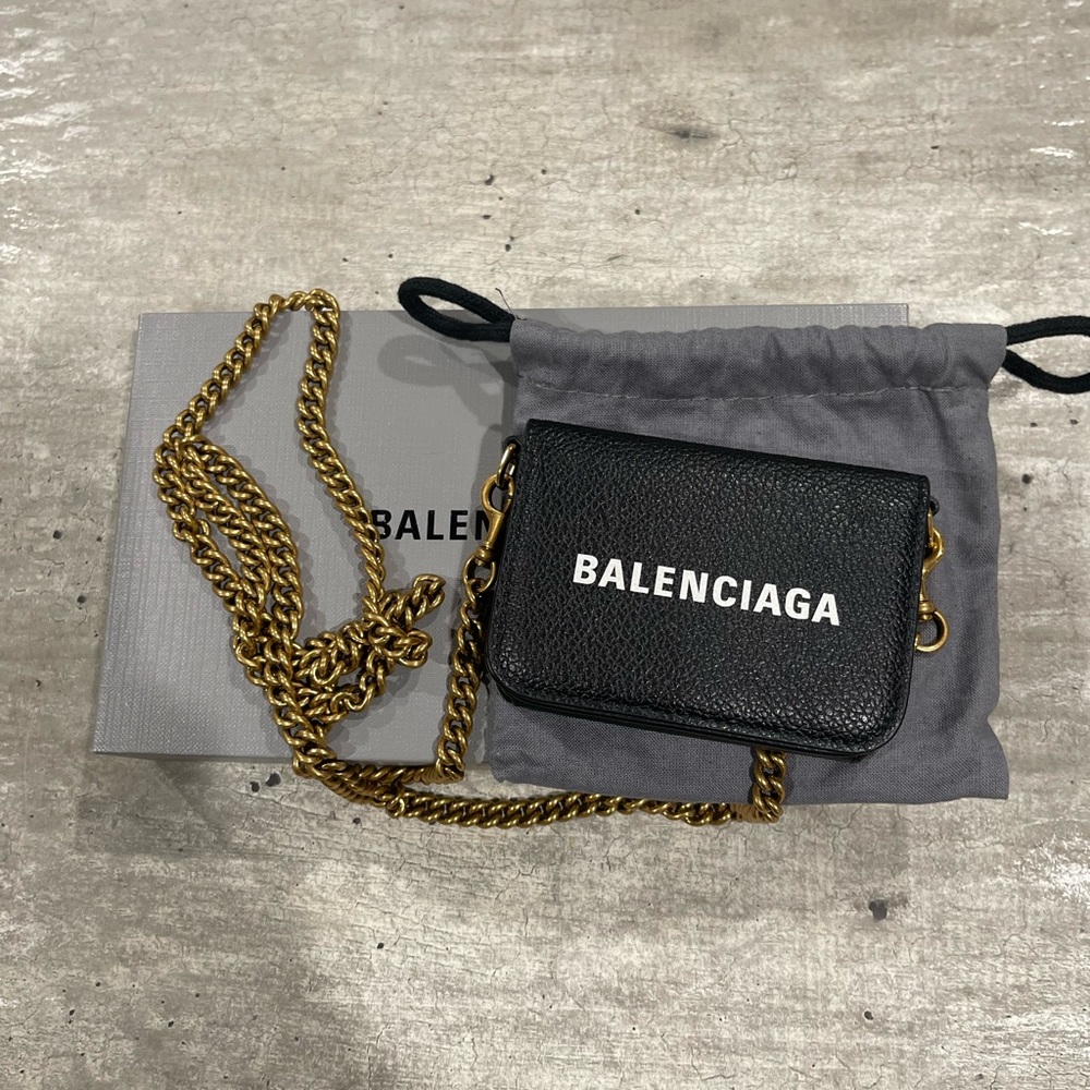 Authentic Balenciaga Cash Mini Wallet on Chain